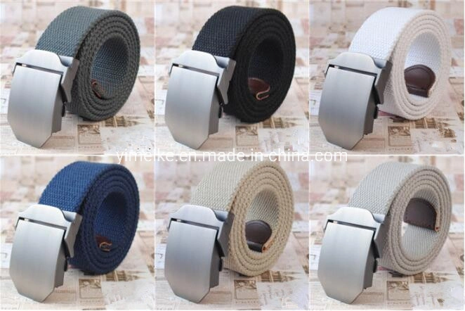 China Factory OEM Durable Buckle Classical Casual Men Canvas Fabric Belt